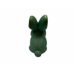 Large Bourne Denby green rabbit, with printed mark beneath, H26cm