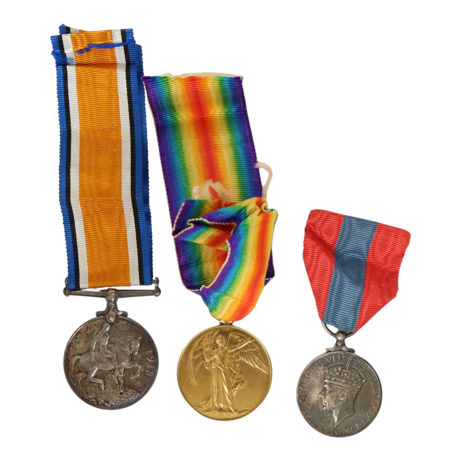 Four medals, comprsing WWI medal pair, George VI medal for Faithful Service in the Special Constabulary and WWII war medal, awarded to 182295 PNR. C. G. Riley R.E