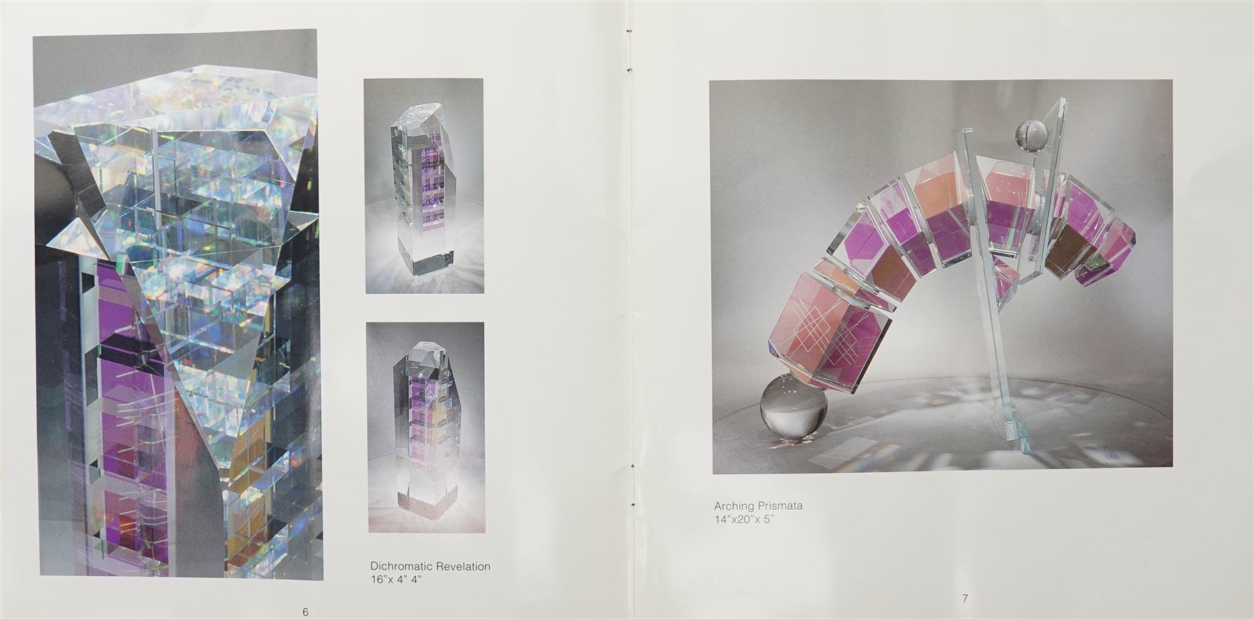 Toland Sand (American Contemporary): The Wedge - sculptural form made from cut, ground, polished and laminated optical glass with dichroic glass inclusions, signed and numbered 1225, 6-99. H39cm