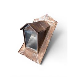 Pair of metal sloping roof lanterns with glazed windows