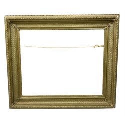 Rectangular wooden and moulded gilt frame, L69.5cm, H59.5cm