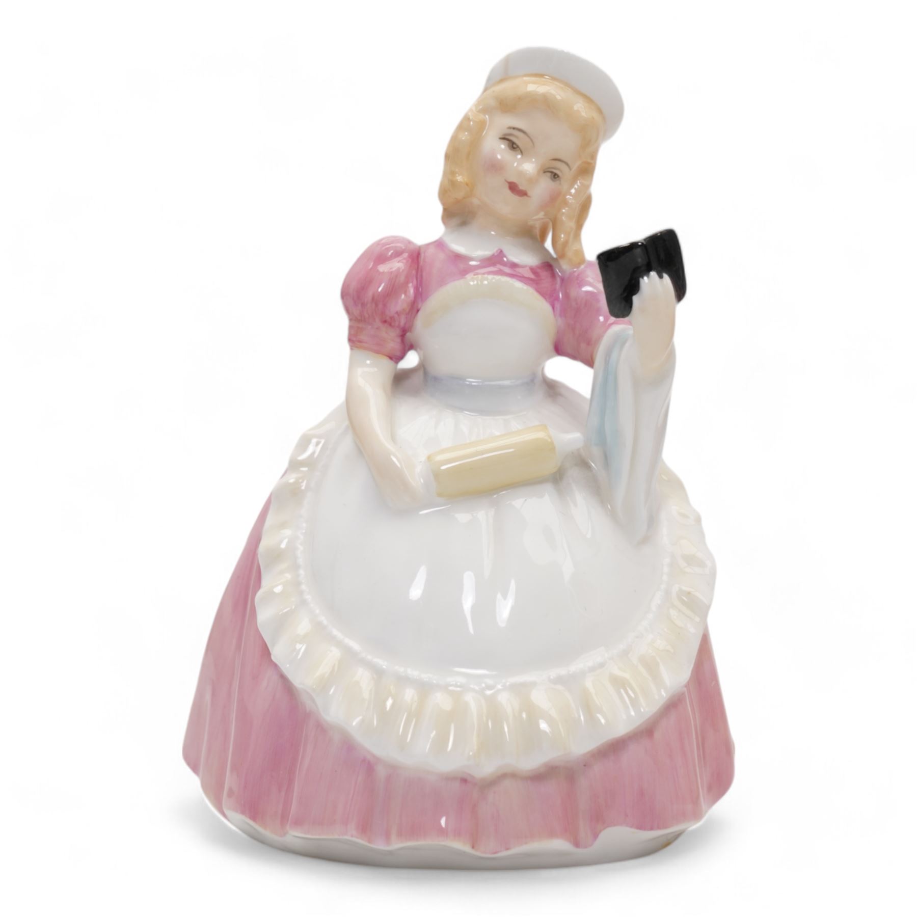 Five Royal Doulton figures comprising 'Rose', 'Dinky Do', 'Bo Peep', 'Cookie' and 'Babie', together with a Royal Worcester figure 'Mischief' modelled by F.G. Doughty (6)