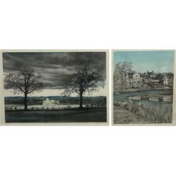 George Guest (British 1935-): 'Great Barn' and 'Balk Water', two limited edition lithographs pub. Christie's Contemporary Art signed, titled and numbered 4/200 and 21/200in pencil, respectively, with blindstamps 33cm x 47cm and 43cm x 34cm (2)