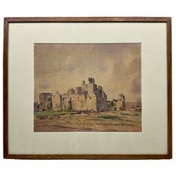 Frederick (Fred) Lawson (British 1888-1968): Middleham Castle, watercolour over pencil on buff paper signed 25cm x 30cm 
Provenance: private collection purchased Tennants Leyburn 16th November 2012 Lot 815