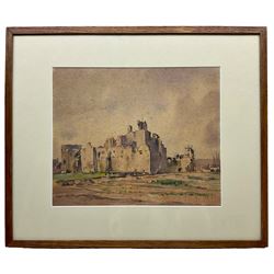 Frederick (Fred) Lawson (British 1888-1968): Middleham Castle, watercolour over pencil on buff paper signed 25cm x 30cm 
Provenance: private collection purchased Tennants Leyburn 16th November 2012 Lot 815