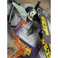 Collection of DeAgostini Star Wars figures, including two limited edition Darth Vader figures, diecast vehicles and figures and miniature helmets