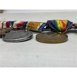 WW1 British Royal Navy Campaign and Royal Naval Fleet Reserve Long Service and Good Conduct group of five medals comprising British War Medal, 1914-15 Star and Victory Medal awarded to SS.113274 J.W. Baines Sto.1 R.N.; Naval general Service Medal to J.W. Baines Sto.1 N.B.; and Royal Fleet Reserve Long Service and Good Conduct Medal to SS.113274 (Dev. B.7397) J.W. Baines Sto.1 R.F.R.; all with ribbons