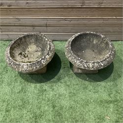 Cast stone garden planters on plinths - THIS LOT IS TO BE COLLECTED BY APPOINTMENT FROM DUGGLEBY STORAGE, GREAT HILL, EASTFIELD, SCARBOROUGH, YO11 3TX