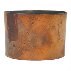 Copper tankards, including one example with plated handle and base stamped 'Barley Corn', brass box with secret compartment, and other brass and copper collectables