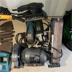 DeWalt and other angle grinders, jigsaws, NTG6L-4 bench grinder with sander attachment and jack hammer bits - THIS LOT IS TO BE COLLECTED BY APPOINTMENT FROM DUGGLEBY STORAGE, GREAT HILL, EASTFIELD, SCARBOROUGH, YO11 3TX