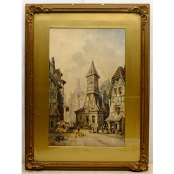 Charles James Keats (British 19th century): 'Bruges', watercolour signed, titled and dated 1885, 49cm x 31cm