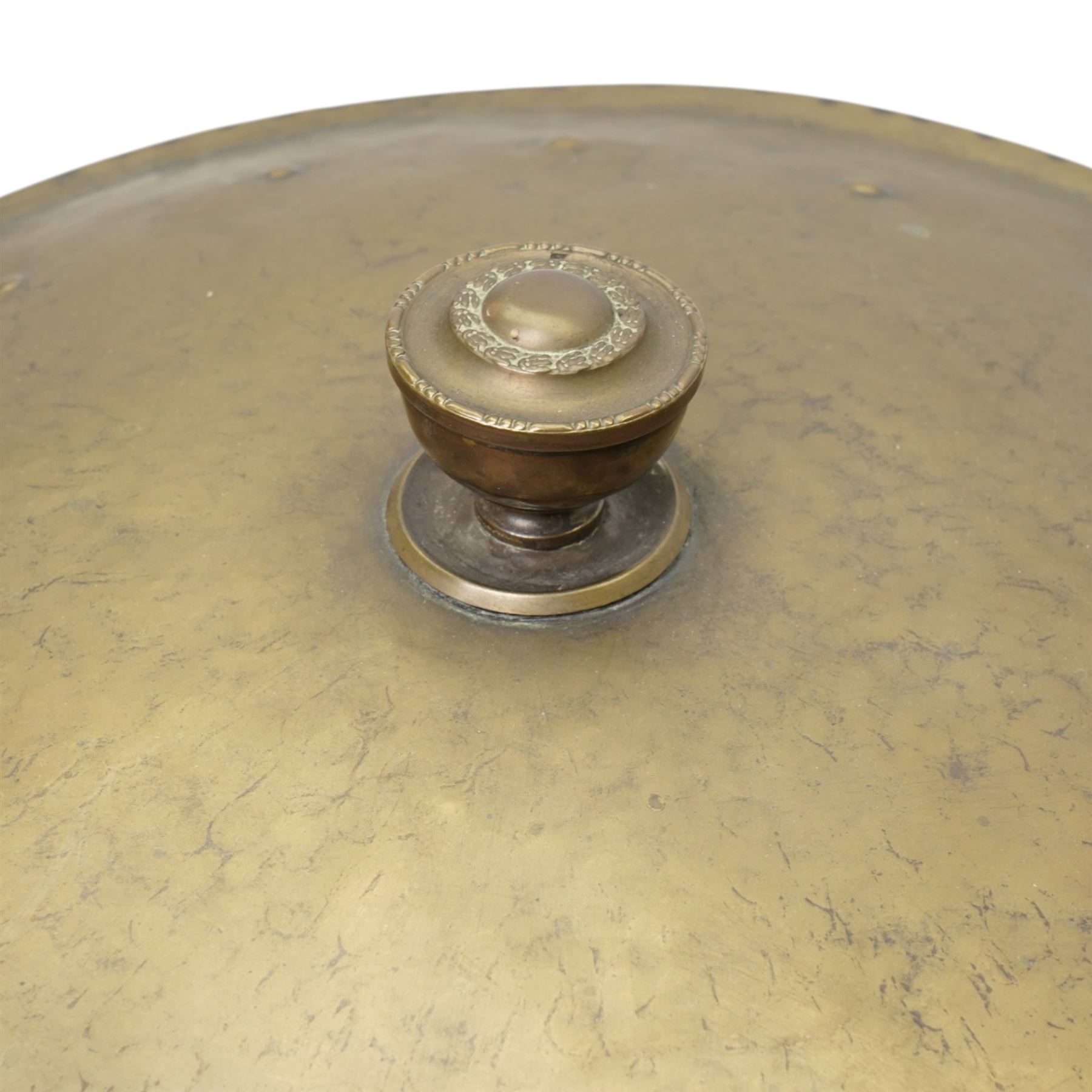 Pair of 19th century copper coal buckets, twin carrying handles and with liners, on scroll feet, H42cm (2)
Provenance: Kirkham Hall
