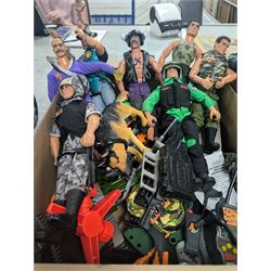 Large collection of Action Man figures, villains, vehicles and accessories, including Jet Ski, Sunny Smile tanks., Army lorry. parachute, guns, boat etc