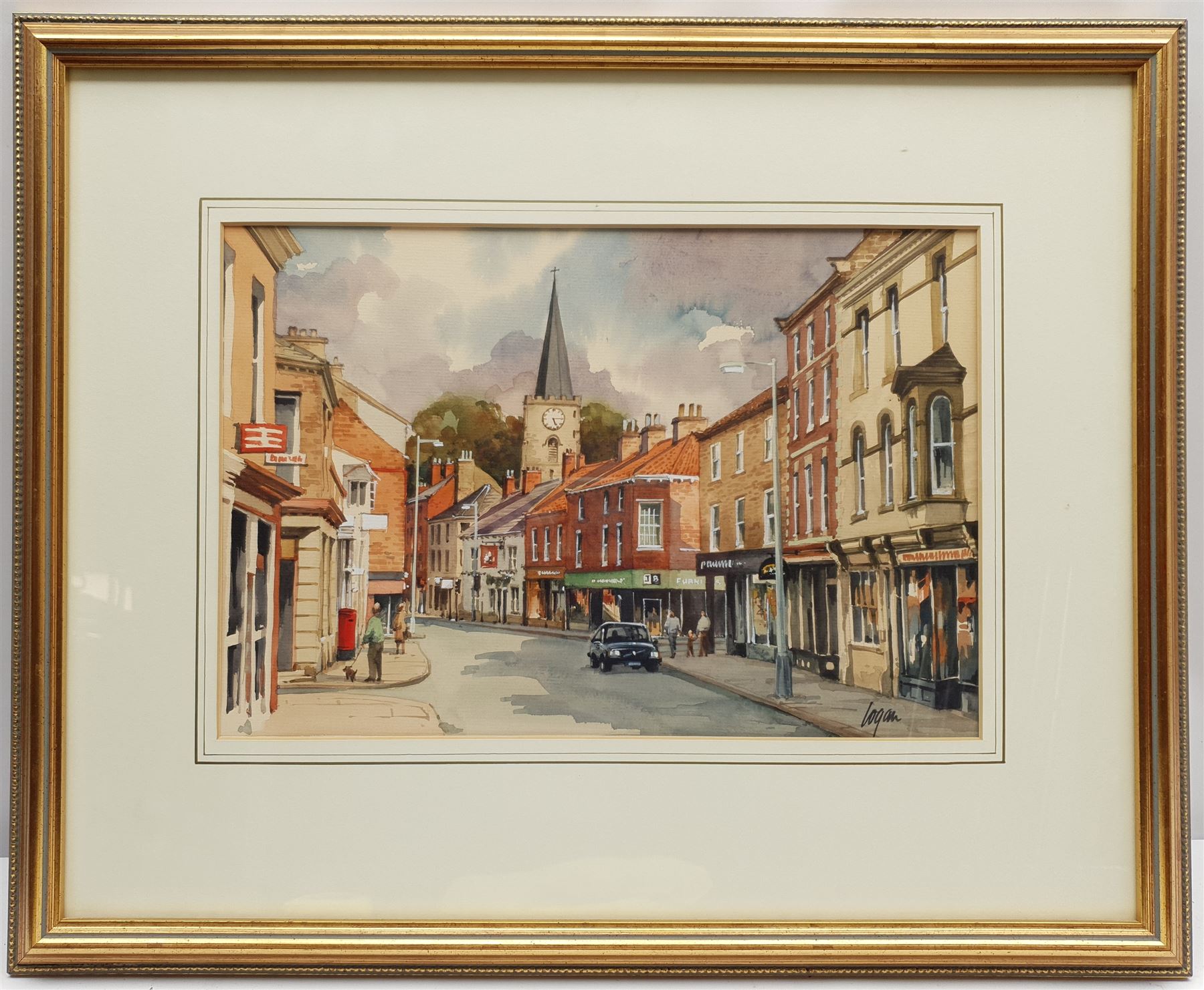 Terry Logan (British 1938-): Yorkersgate Malton, watercolour signed 24cm x 35cm