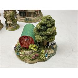 Sixteen Lilliput Lanes, to include The Golden Jubilee, Round Tower - Windsor Castle, Castle of the Golden Chalice, Travellers Rest, with box and deed,  Summer Days, Sunshine Creek, Writing with Lewis Carol, with box and deed,  etc 