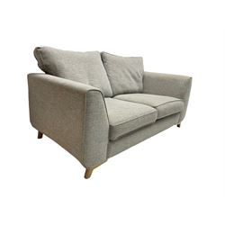 Two seat sofa upholstered in graphite grey fabric 