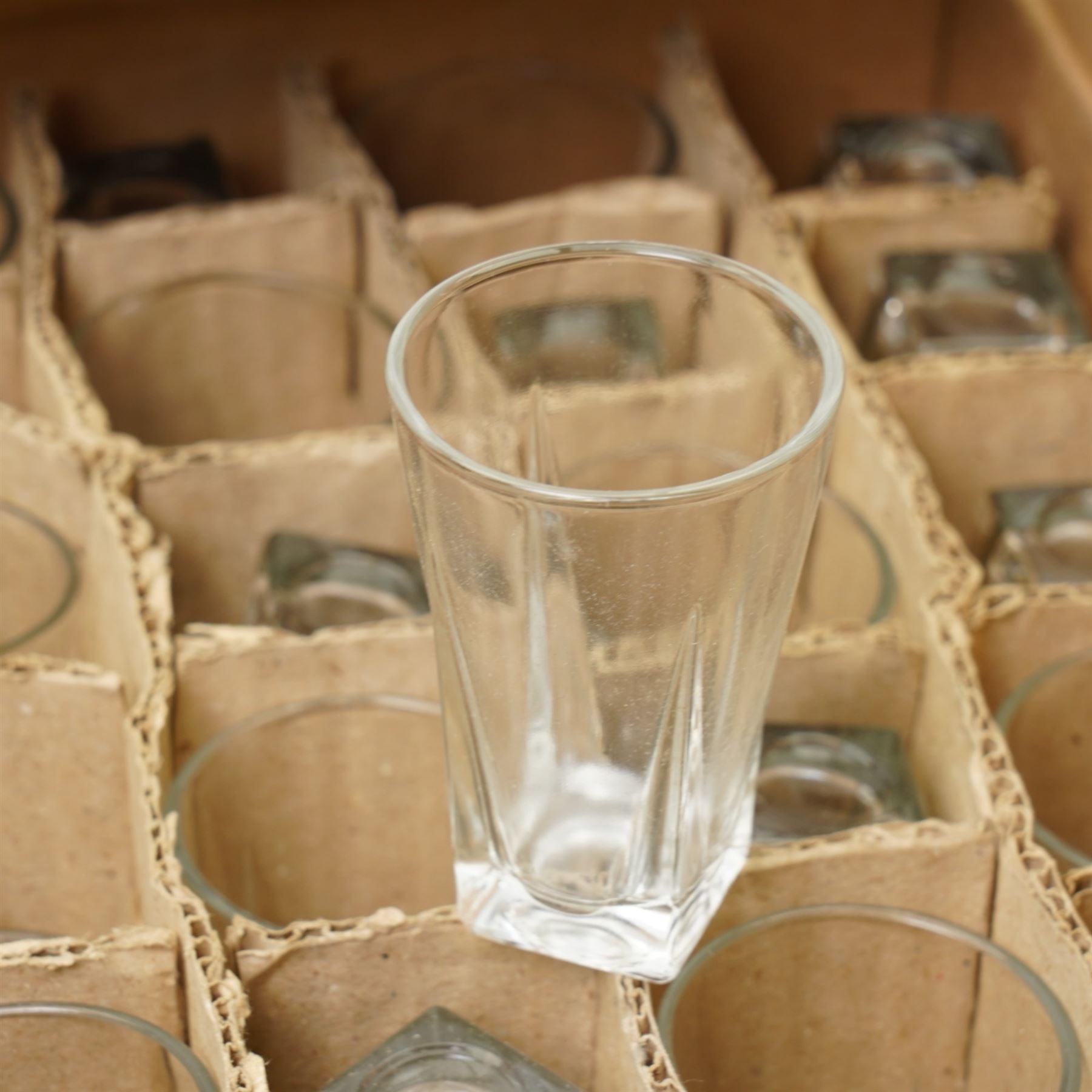 Large quantity of Italian glass tumblers and other glass