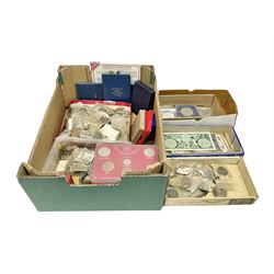 Various coins and bank notes, including commemorative crowns, coinage of great Britain etc 