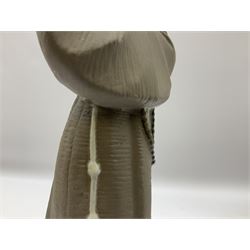 Three Lladro figures of nuns comprising Prayerful Moment no. 5500, Time to Sew no. 5501 and Two Nuns model no. 4611, together with figure of a monk no. 2060, and further Lladro bell figure