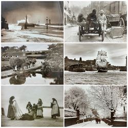 After Frank Meadow Sutcliffe (British 1853-1941): 'Whitby' 'Leaholme' 'Fishergirls', six photographic black and white prints max 30cm x 40cm (6)