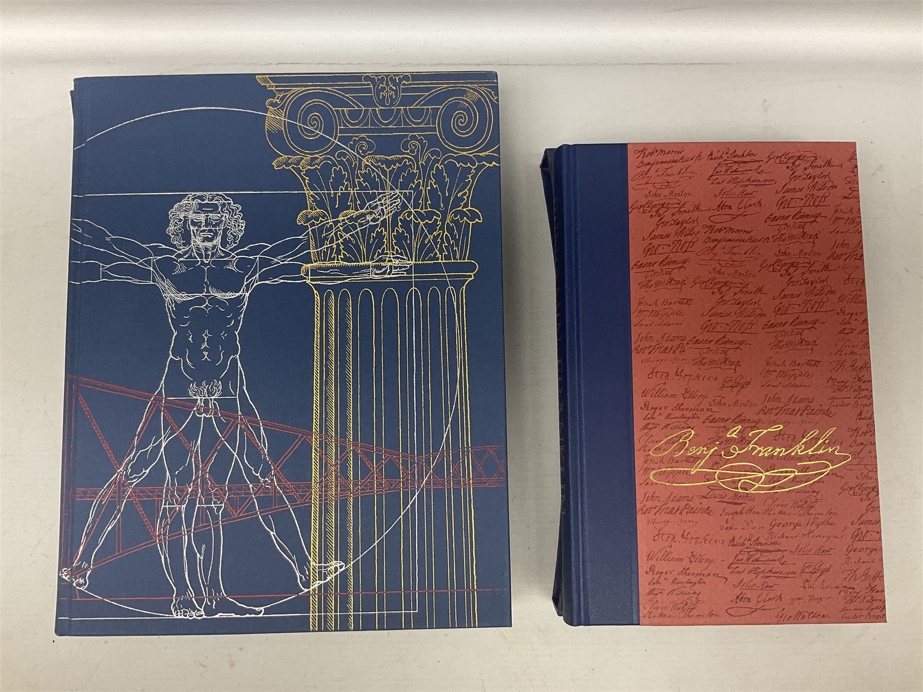 Folio Society; eighteen volumes, to include The Cathedrals of England, Redcoats and Rebels, The Gunpowder Plot, Civilisation, Benjamin Franklin 