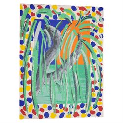 Michael Heindorff (German 1949-): 'Tasso's Trees IX & XIII', pair screenprint signed dated '77 and numbered 98/100 and 75/100 in pencil 92cm x 69cm (2) (unframed)