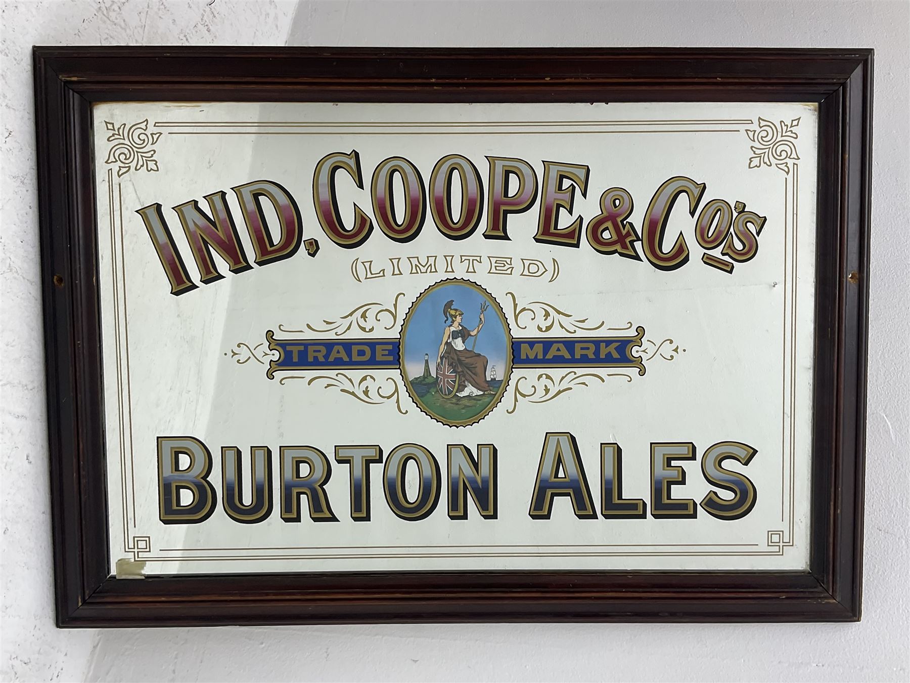 Worthingtons Brewery advertising mirror together with Burtons ales advertising mirror, Worthingtons mirror H100cm 