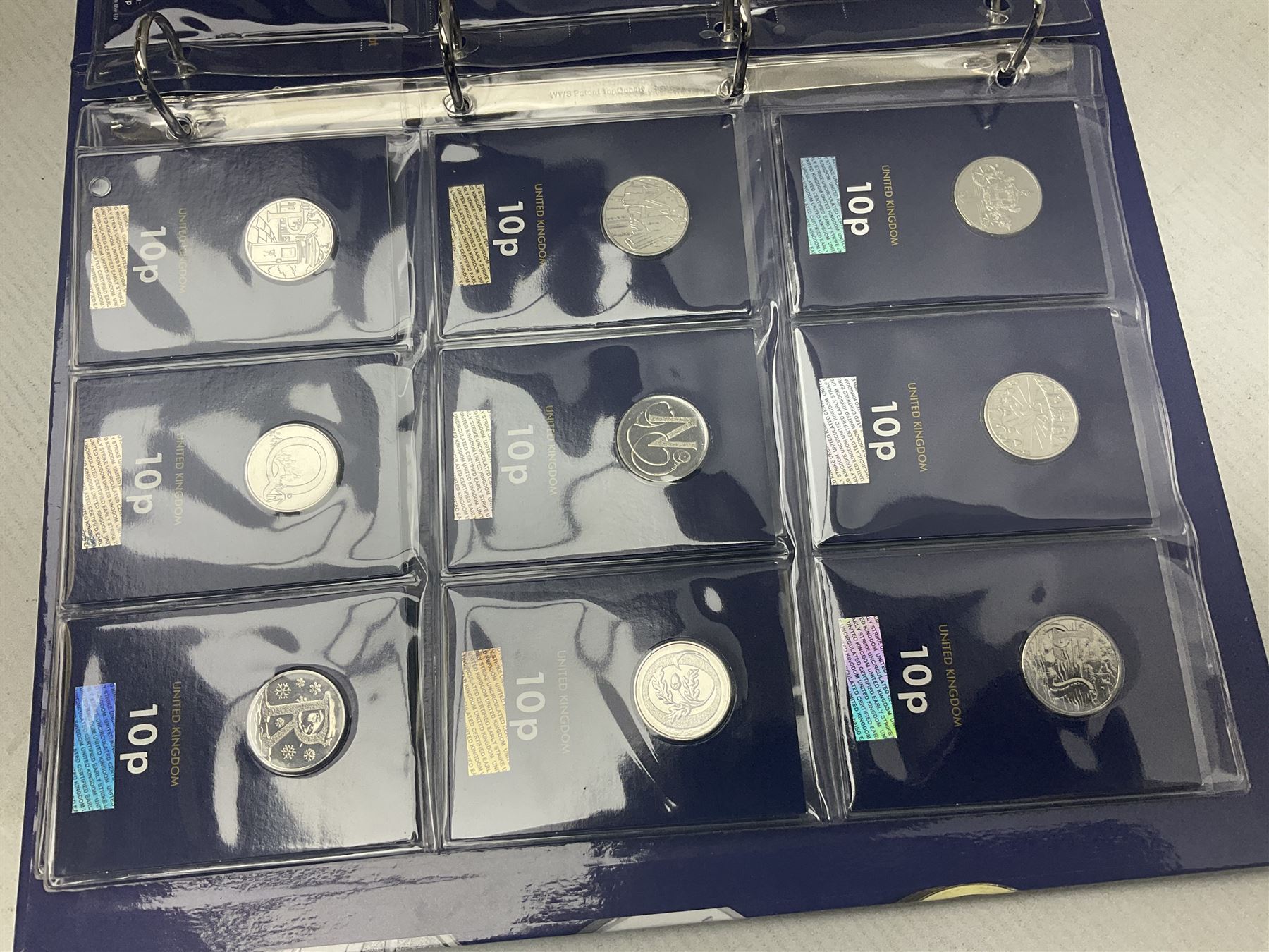 Queen Elizabeth II United Kingdom 2018 A-Z ten pence coin collection, including completer medallion, housed in a 'Change Checker' ring binder folder

