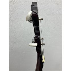 Rally five-string banjo with mahogany solid back L101cm in soft carrying case; and Brunswick Model BF200 acoustic guitar L103cm; with small quantity of instructional DVDs and booklets