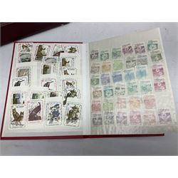 Various Royal Mail PHQ cards, first day covers, World stamps including Poland, Uruguay, Pakistan etc, housed in sixteen albums / folders, in one box