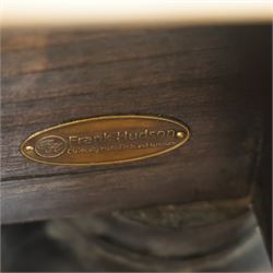 Frank Hudson - king size 'Safari' bed with charcoal finish and linen headboard over slatted base