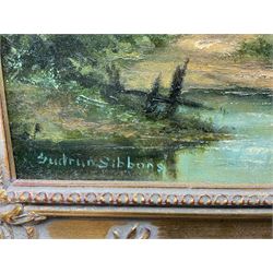 Barbara Gudrun Sibbons (German 1925-): A Meeting by the Wayside, oil on panel signed 40cm x 50cm