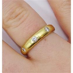 18ct gold diamond full eternity ring rubover set, London 1993