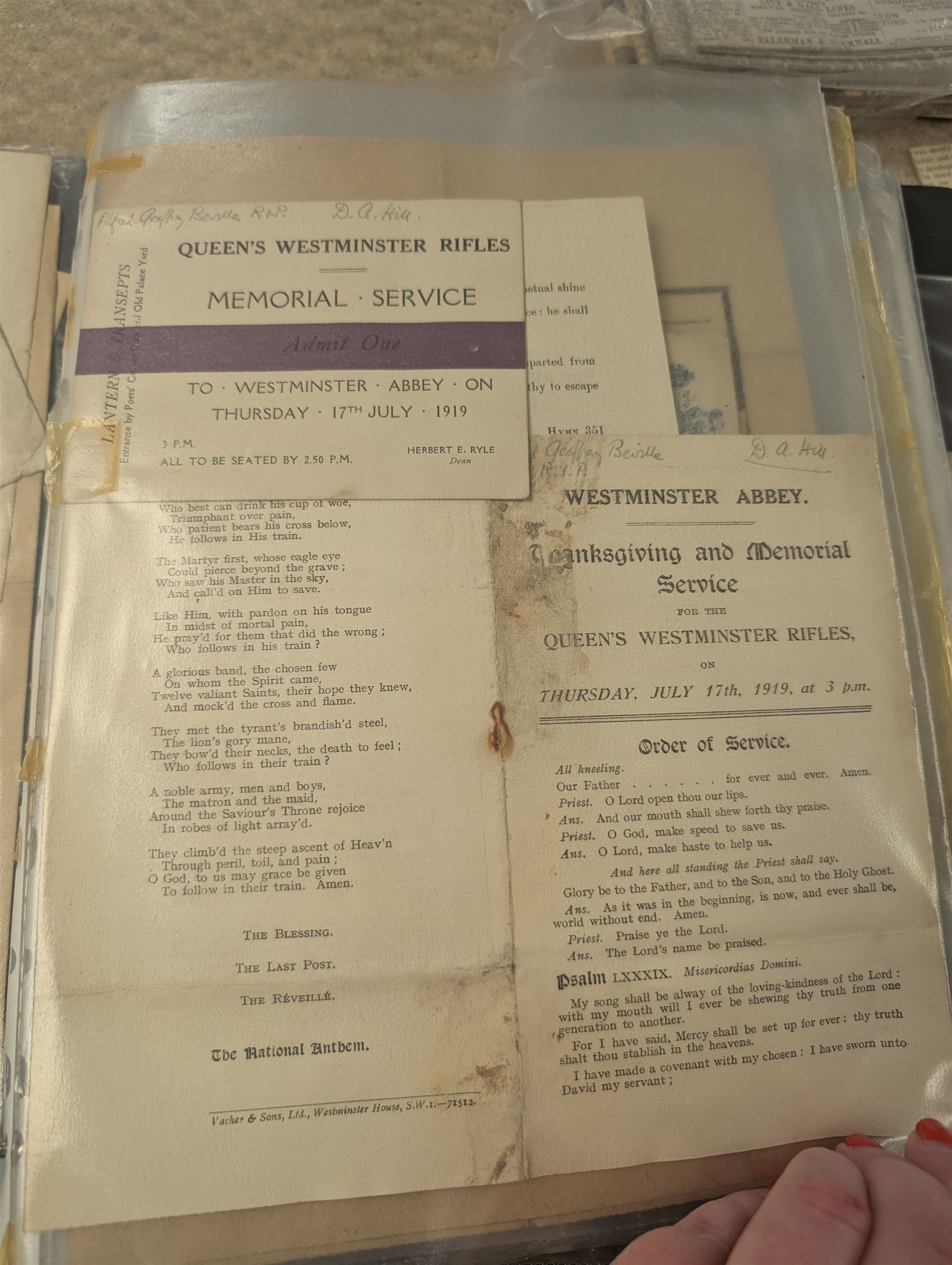 Collection of mostly Royal ephemera and commemorative memorabilia, including souvenir programmes, Royal Pedigrees, postcards, and newspaper reprints, etc, contained within a folder