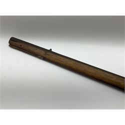 19th century flintlock musket for restoration or display, the mahogany full stock with steel mounts, lock stamped LONDON, under barrel ramrod L167.5cm