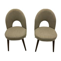 Bentley Designs - Premier collection 'Oslo' contemporary walnut extending dining table and six chairs upholstered in steel grey fabric. 