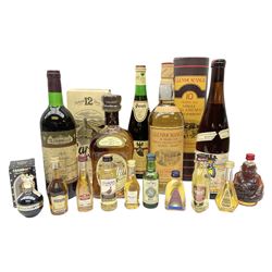 Mixed alcohol to include Glenmorangie 10 years old single Scotch whisky, Cardhu 12 year old Malt whisky, Ferdinand Pieroth 1949 Gau-Odernheimer Petersberg Beerenauslese, etc various contents and proofs