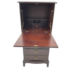 Stag Minstrel - narrow mahogany cabinet chest, fall front over four drawers