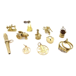  Collection of 9ct gold charms and others  
