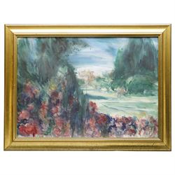 Harold Wharfe (Yorkshire 20th century): 'Newby Hall', watercolour signed and titled 50cm x 69cm