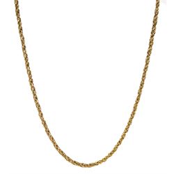9ct gold rope twist necklace, Sheffield import mark 1979