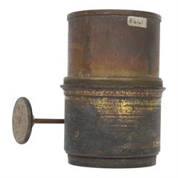 Late 19th century French brass cased camera lens, engraved Lerebours et Secretan a Paris, serial no. 8302, lens D6cm
