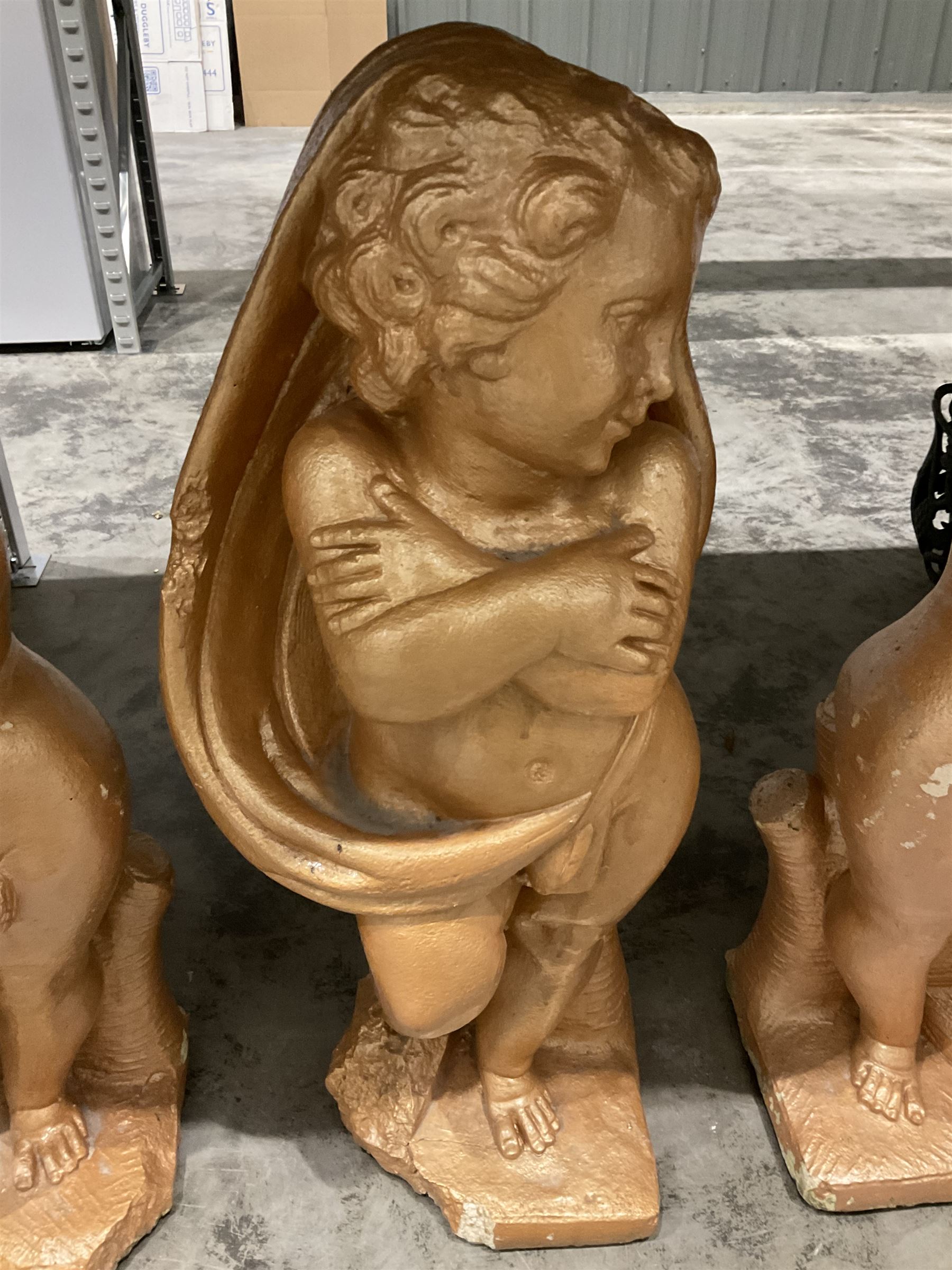 Set of four representations of the seasons in the form of putti - THIS LOT IS TO BE COLLECTED BY APPOINTMENT FROM DUGGLEBY STORAGE, GREAT HILL, EASTFIELD, SCARBOROUGH, YO11 3TX