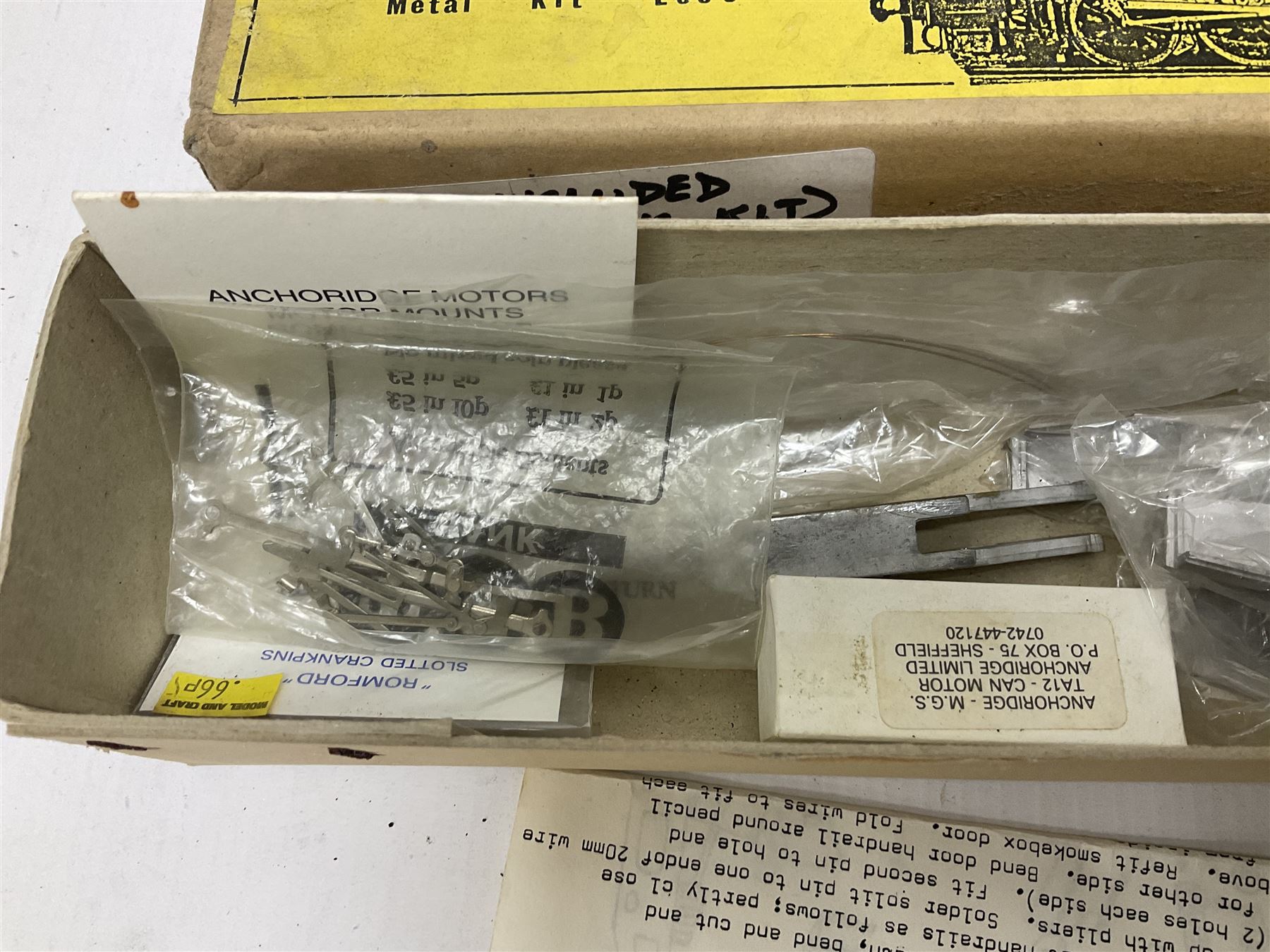 ‘00’ gauge - six model railway locomotive building kits comprising DJH Models CR/LMS/BR Wemyss Bay 4-6-2 Tank 944 Class, Caley Coaches CL4 Caledonian Railway Class 104 0-4-4T and CL2 Caledonian Railway Class 812 & 652 0-6-0 loco and tender, Mallard Models GWR 517 Class 0-4-2T body and chassis kit, Tru-Cast SR Class USA Tank locomotive and Pro-Scale LNWR Coal Tank; in original boxes 