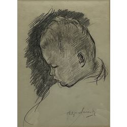 Philip Naviasky (Northern British 1894-1983): 'Sonia', pencil study signed 'Philip Naviasky' c1935, 26cm x 19cm 
Provenance: in the collection of Mr & Mrs M J Reid of Leicester, letter to them from Millie Naviasky in Nov. 1988 confirming attribution
