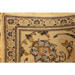  Large Persian ivory ground Kashan rug with scrolled floral field and borders 310cm x 2.00cm  
