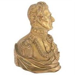 Victorian cast gilt bronze wall bust depicting The Duke of Wellington, H18cm