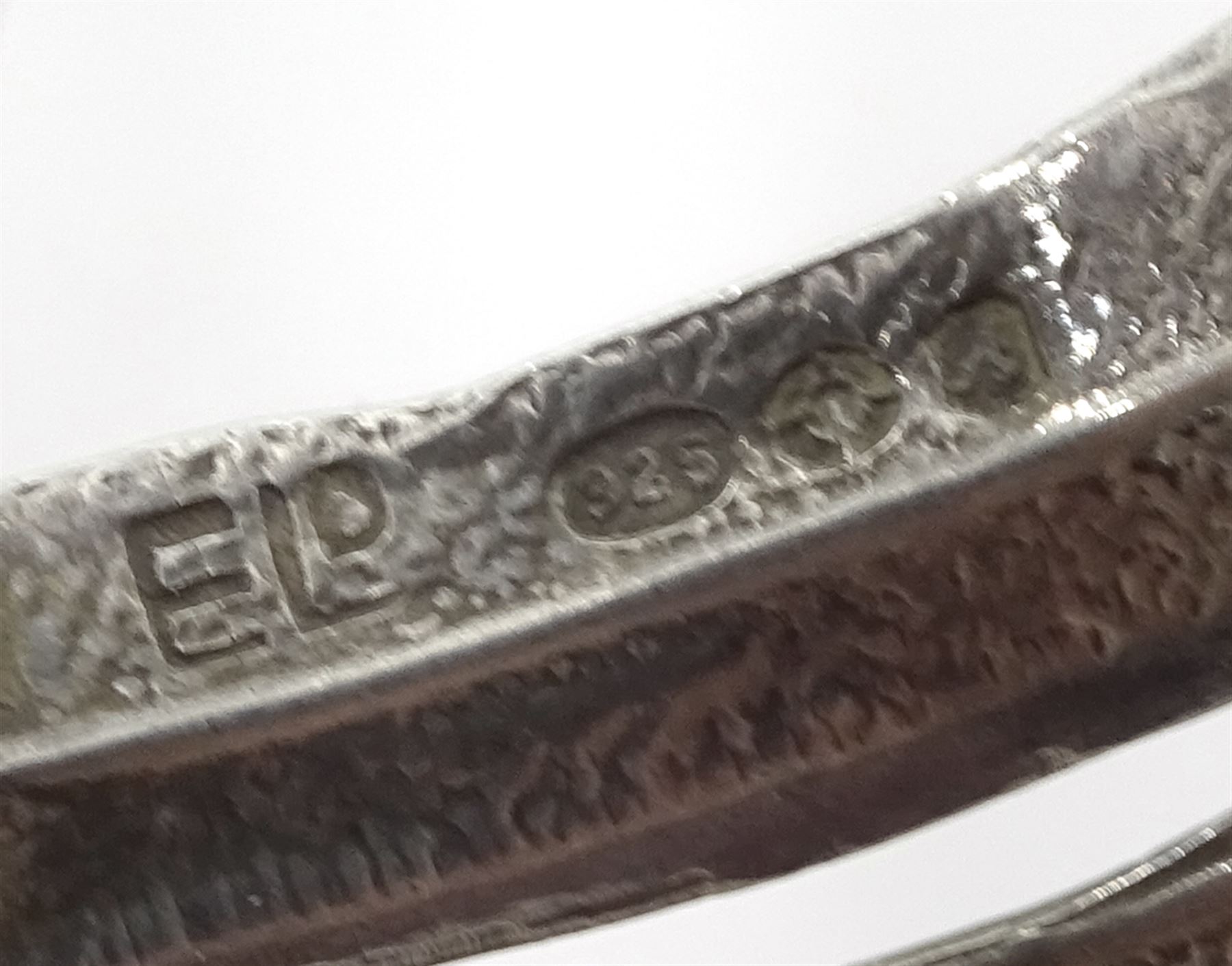 Silver mounted cut glass swan dish, with pierced and embossed hinged wings and a smaller silver swan salt, both by E Ltd,  London import marks 1973/75