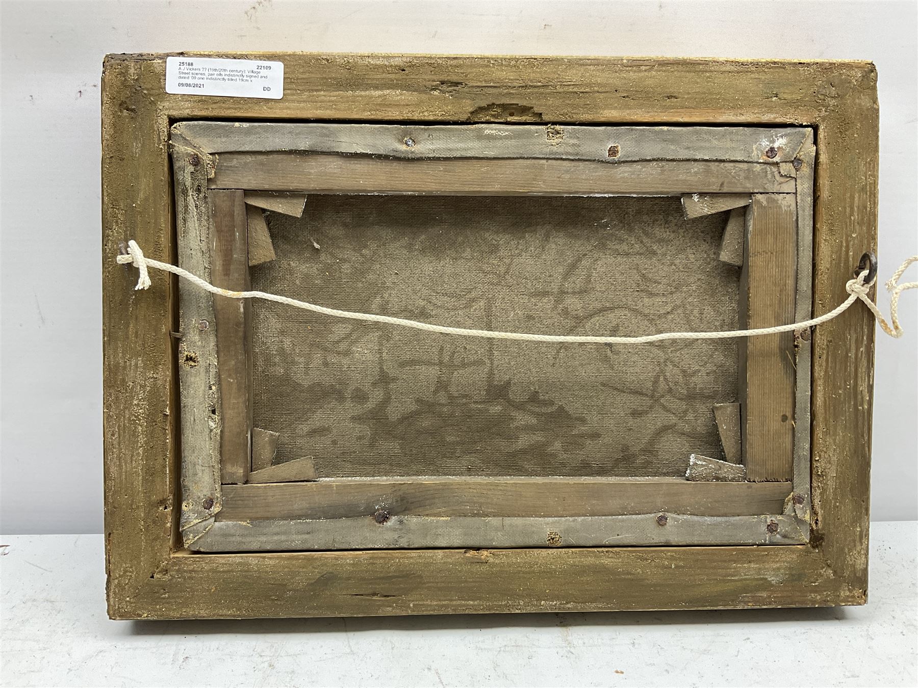 A J Vickers ?? (19th/20th century): Village Street Scenes, pair oils indistinctly signed and dated '09 one indistinctly titled 19cm x 29cm (2)