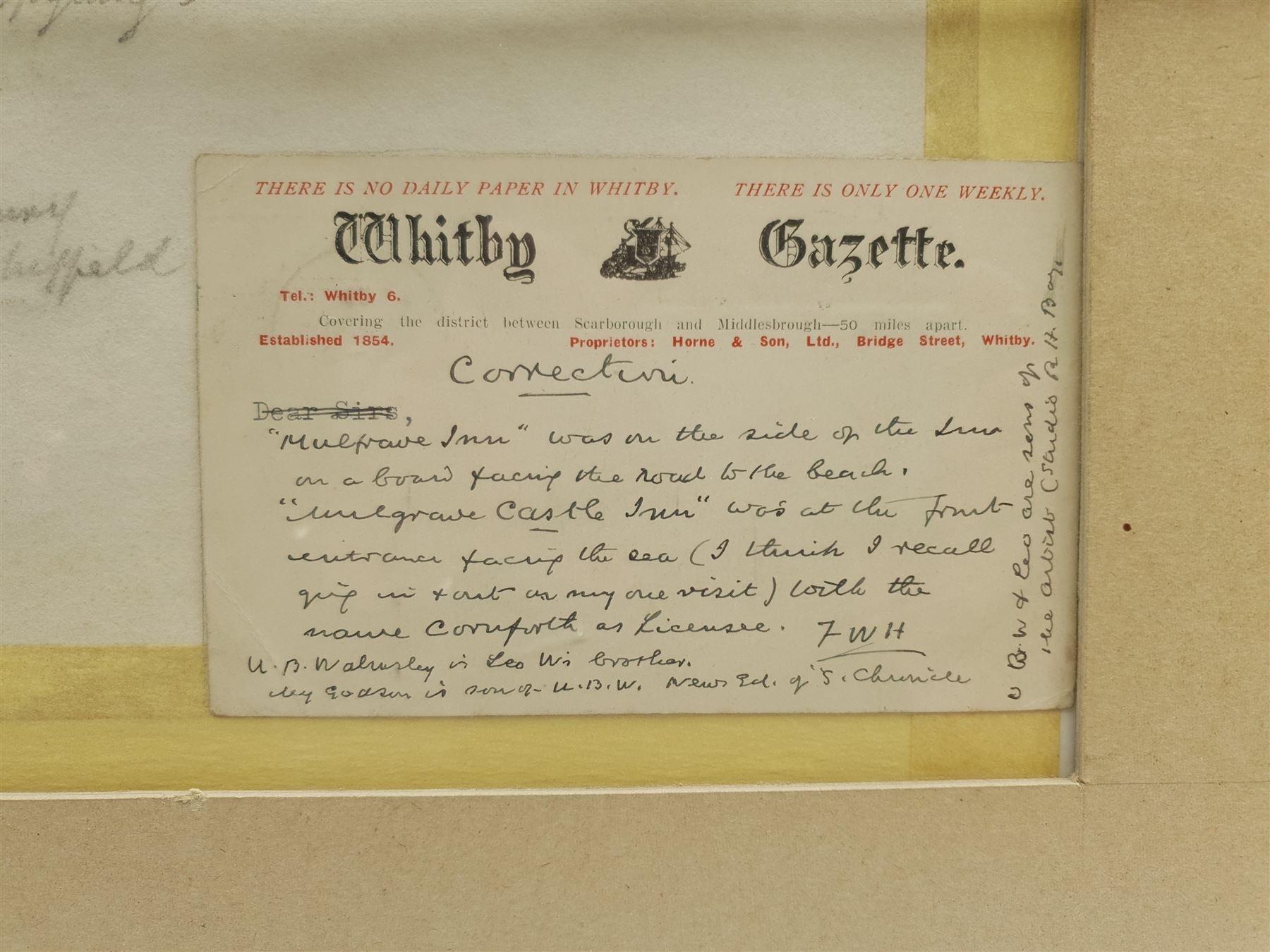 Derek Carpenter (British 1936-2010): Sandsend from the Ness, pastel signed 32cm x 35cm; L Tindall (Late 20th century): The Ness Sandsend, watercolour signed 13cm x 23cm; 'Mulgrave Inn Upgang' Whitby, early 20th century watercolour indistinctly signed and extensively inscribed verso 14cm x 22cm (3)